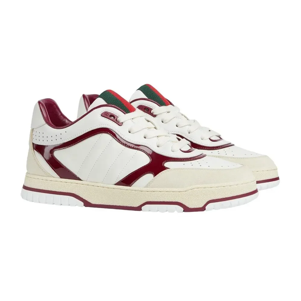 GUCCI Re-Web Sneaker White Leather 786186 Men's Size 11.5 US 12 $1150 NEW